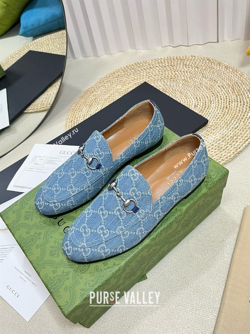 Gucci Princetown GG Monogram Denim Loafers 2024 (modeng-240416-02)