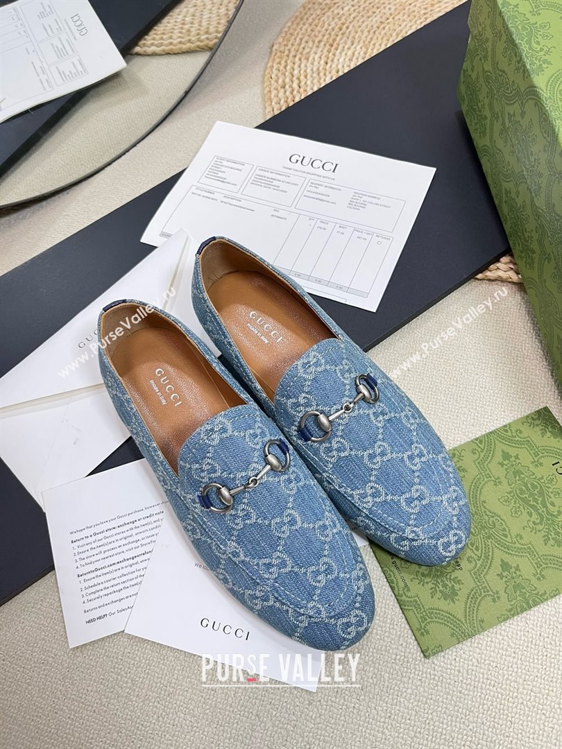 Gucci Princetown GG Monogram Denim Loafers 2024 (modeng-240416-02)