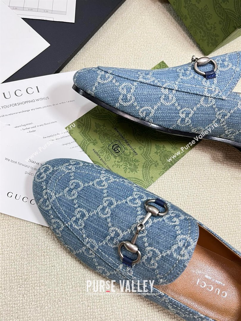 Gucci Princetown GG Monogram Denim Loafers 2024 (modeng-240416-02)