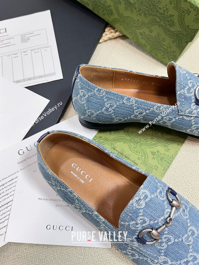 Gucci Princetown GG Monogram Denim Loafers 2024 (modeng-240416-02)