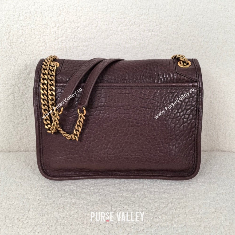 Saint Laurent niki medium Bag in grained lambskin 633178 Burgundy(original quality) (bige-240120-02)