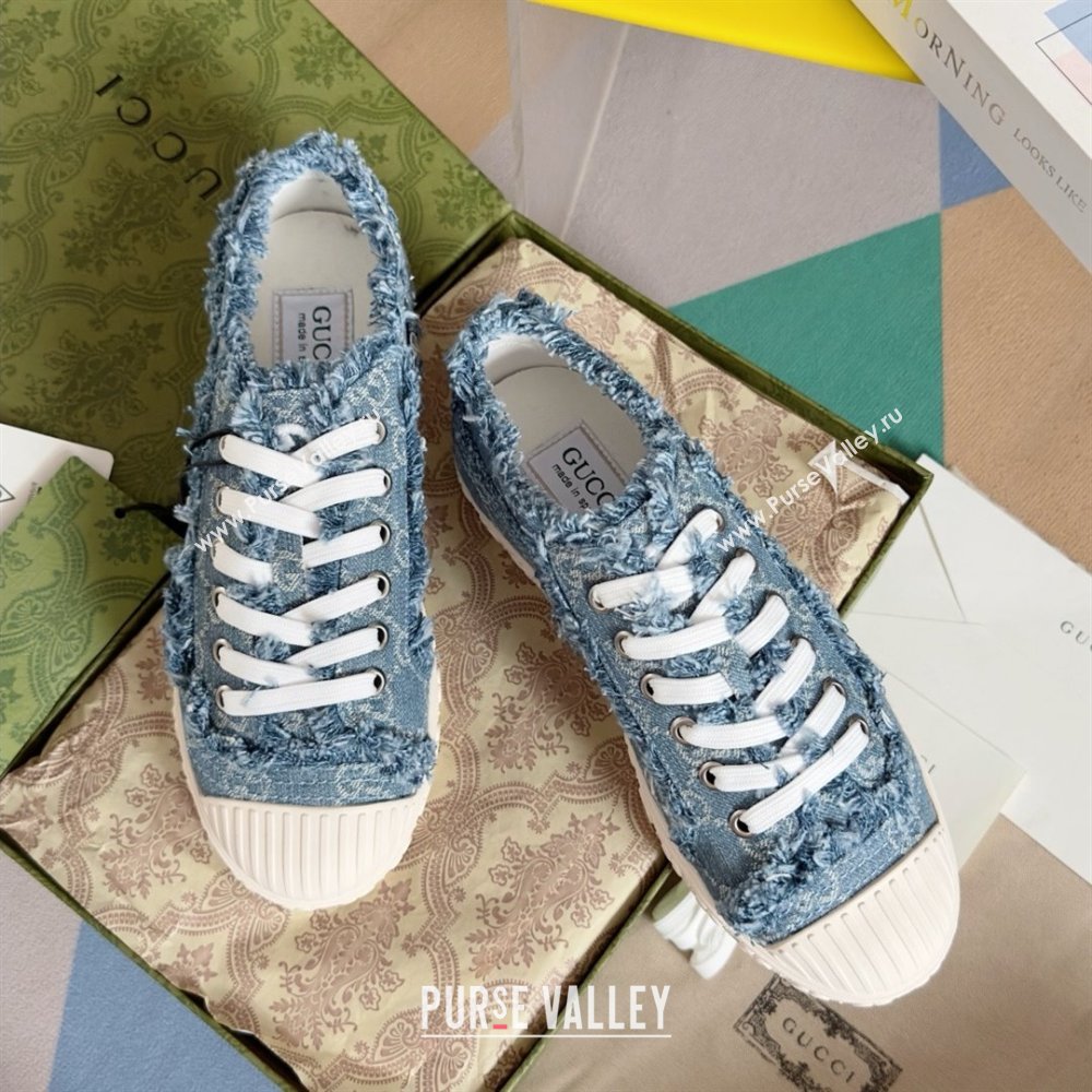 Gucci Light blue GG denim SNEAKERS 784213 2024 (kaola-240416-06)