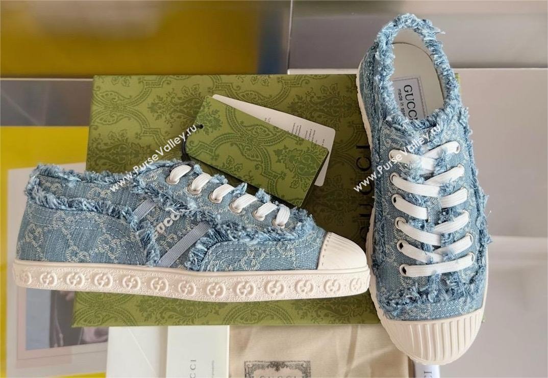 Gucci Light blue GG denim SNEAKERS 784213 2024 (kaola-240416-06)