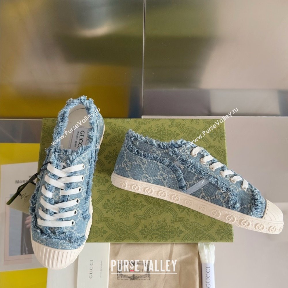 Gucci Light blue GG denim SNEAKERS 784213 2024 (kaola-240416-06)