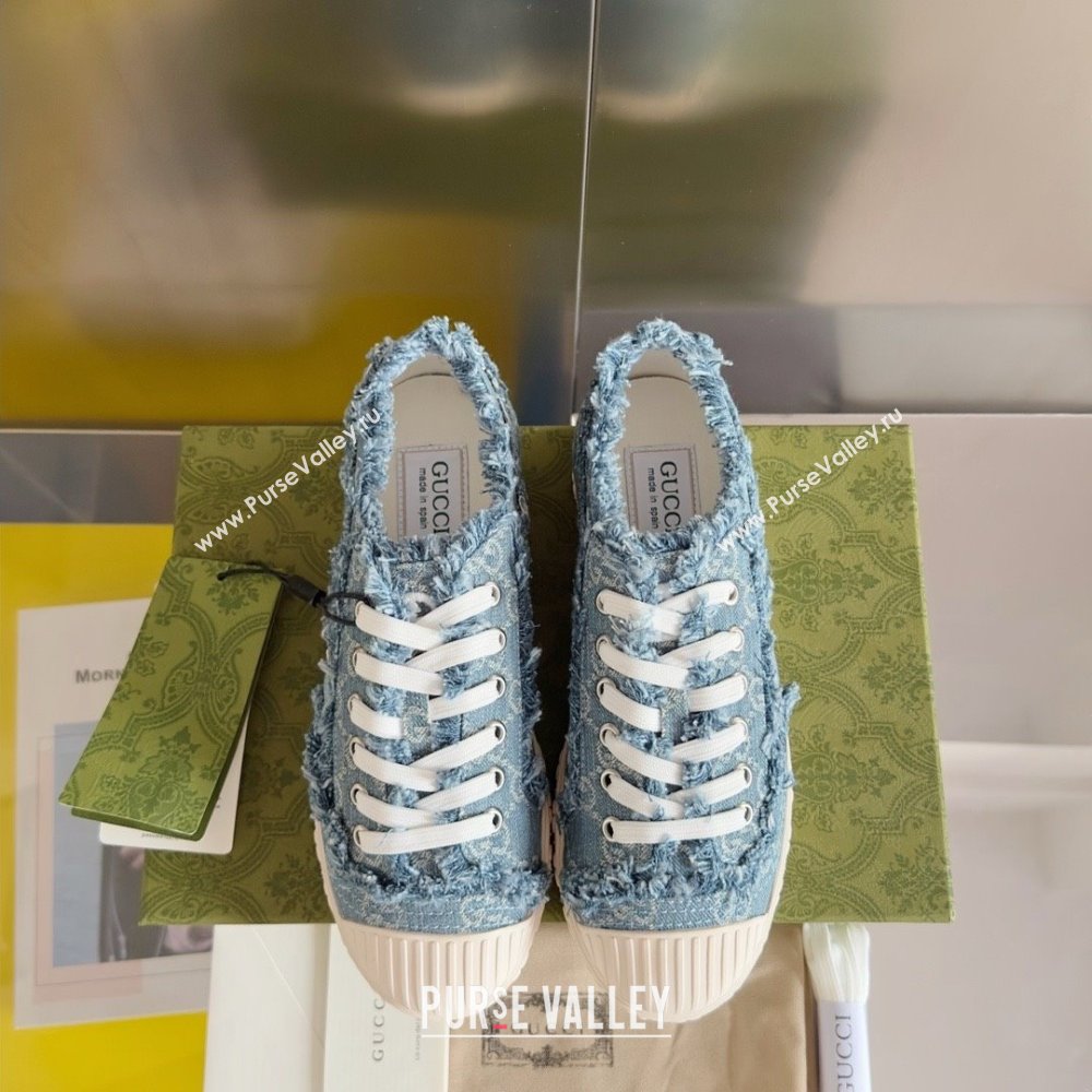 Gucci Light blue GG denim SNEAKERS 784213 2024 (kaola-240416-06)