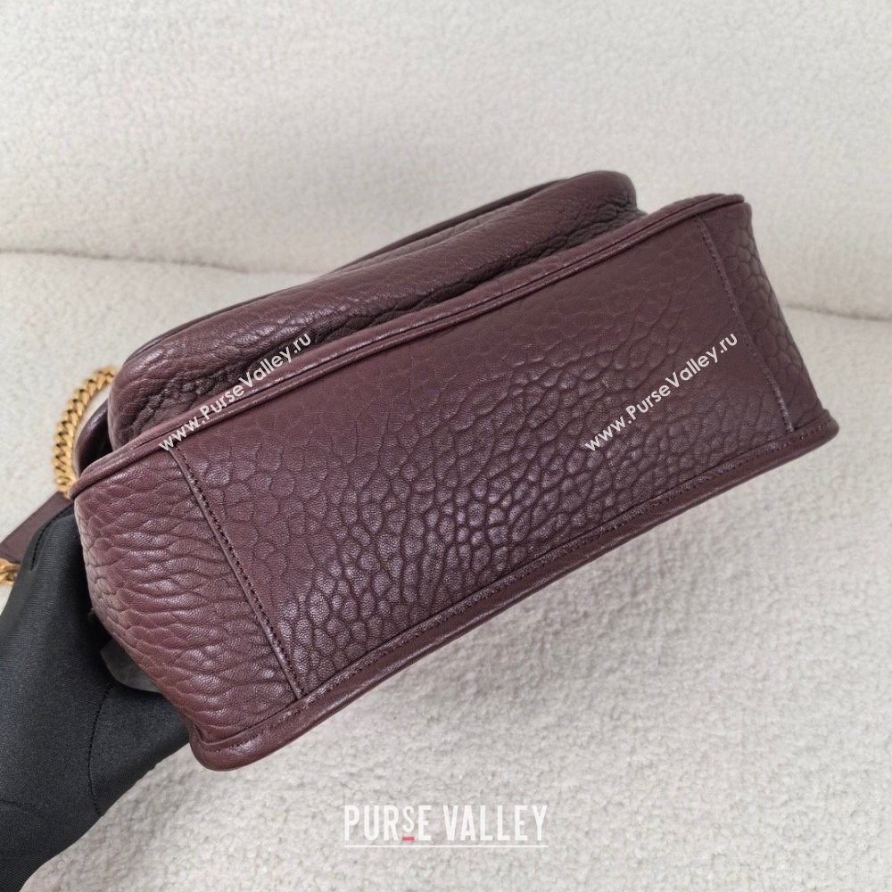 Saint Laurent niki medium Bag in grained lambskin 633178 Burgundy(original quality) (bige-240120-02)