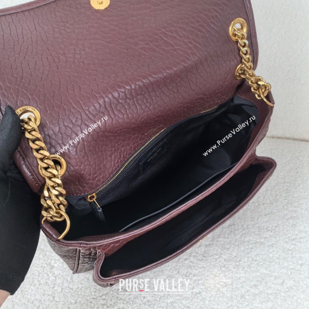 Saint Laurent niki medium Bag in grained lambskin 633178 Burgundy(original quality) (bige-240120-02)