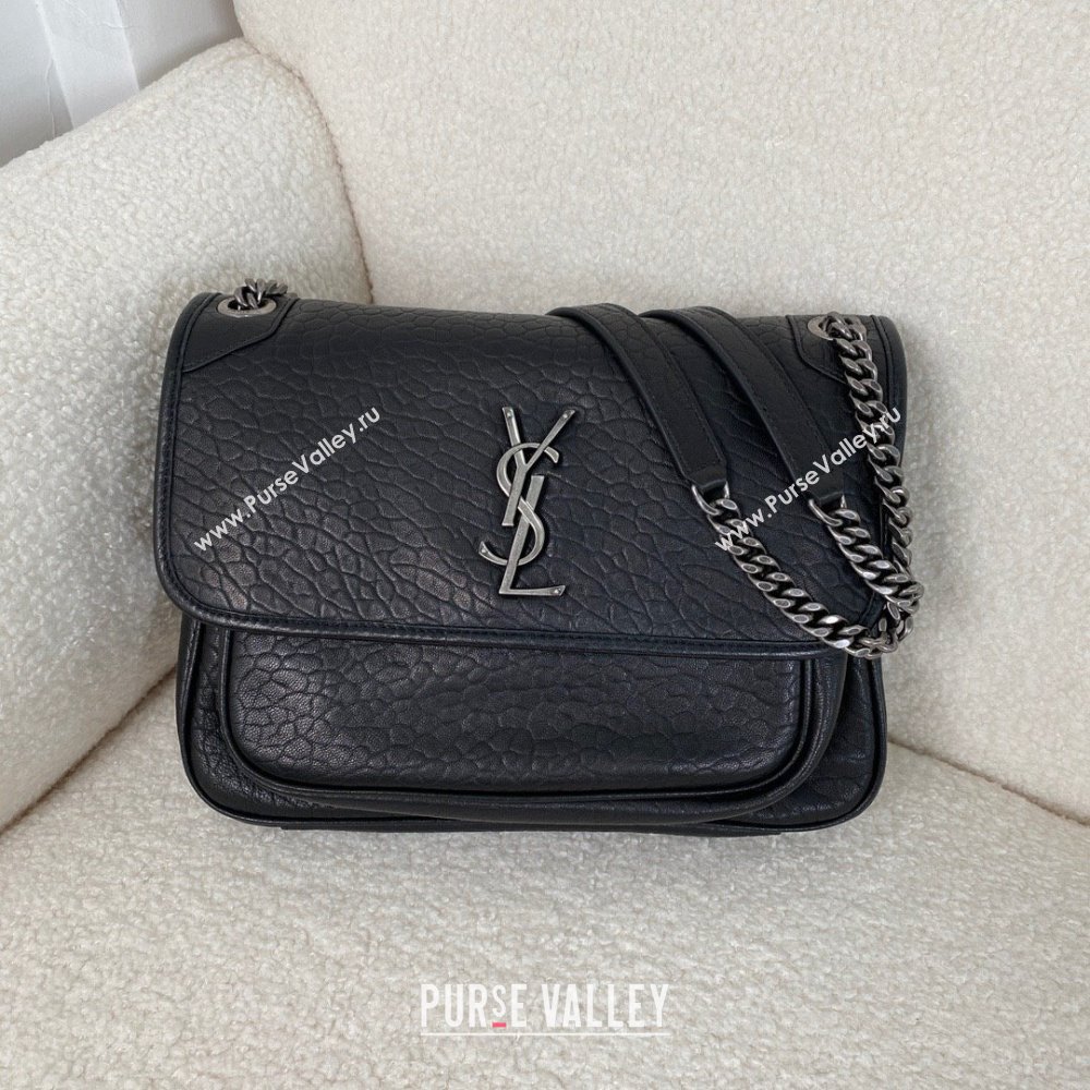 Saint Laurent niki medium Bag in grained lambskin 633178 Black(original quality) (bige-240120-01)