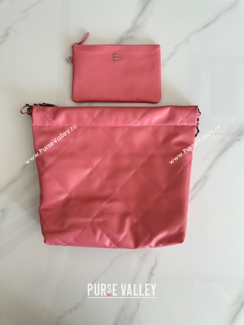 Chanel Shiny Calfskin Rainbow Metal PINK 22 Small Handbag AS3260 2024 (JIYUAN-231208-02)