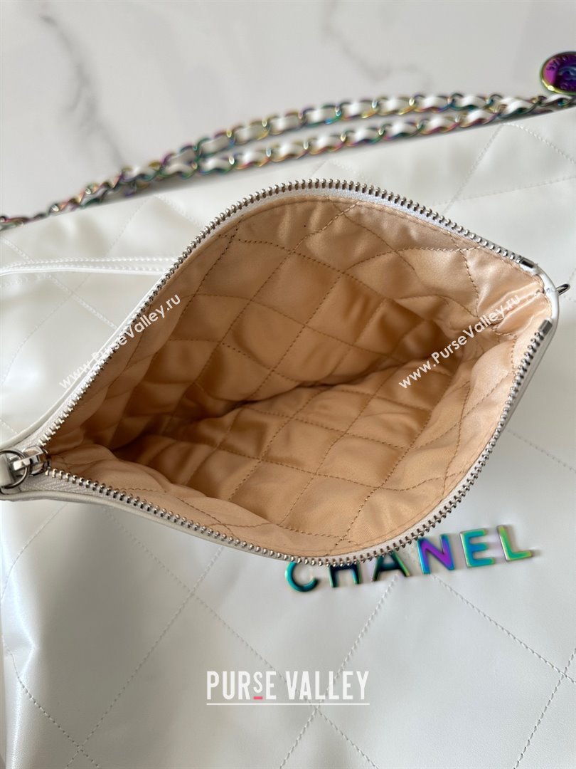Chanel Shiny Calfskin Rainbow Metal White 22 Handbag AS3261 2024 (JIYUAN-231209-01)