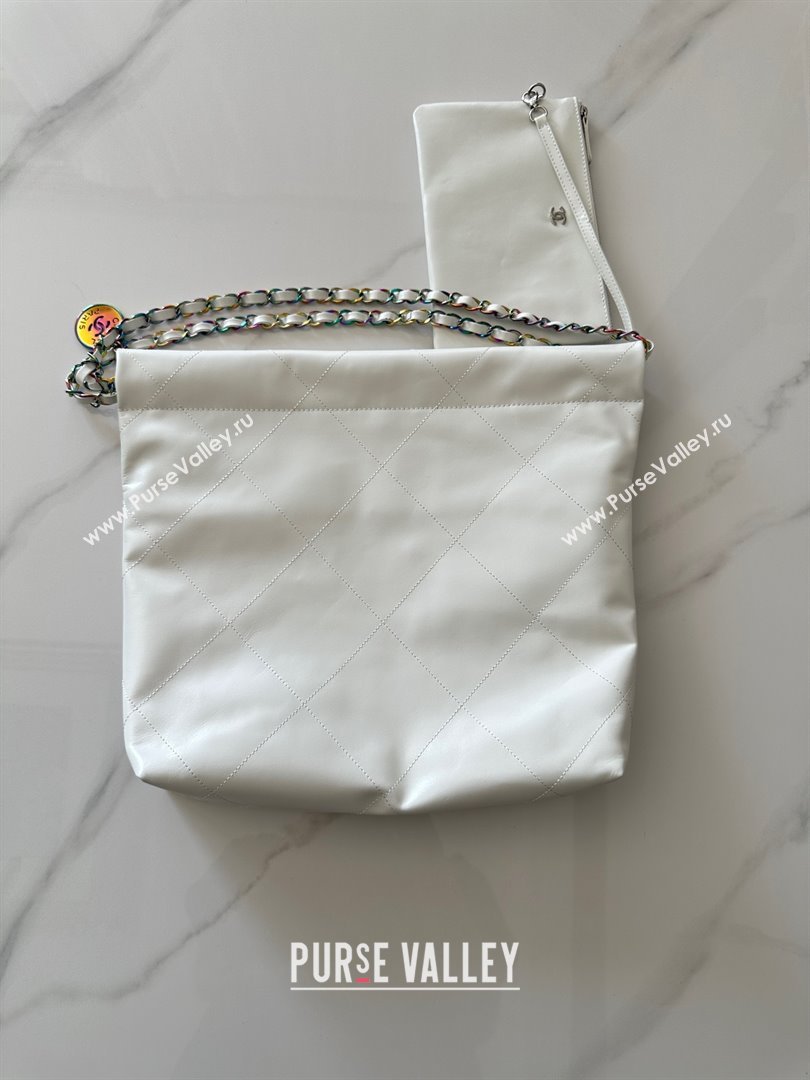 Chanel Shiny Calfskin Rainbow Metal White 22 Small Handbag AS3260 2024 (JIYUAN-231208-01)
