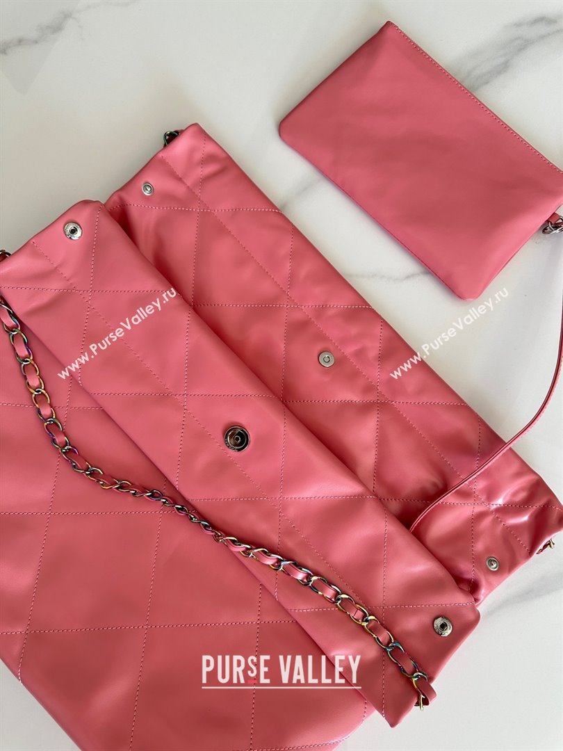 Chanel Shiny Calfskin Rainbow Metal PINK 22 Handbag AS3261 2024 (JIYUAN-231209-02)