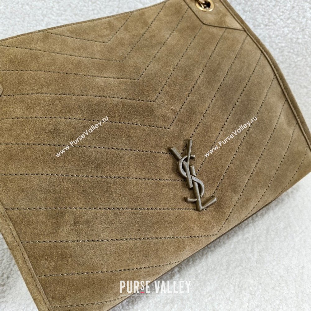 Saint Laurent NIKI MEDIUM SHOPPING BAG IN SUEDE LEATHER BARLEY GREEN 2023 (bige-240120-03)