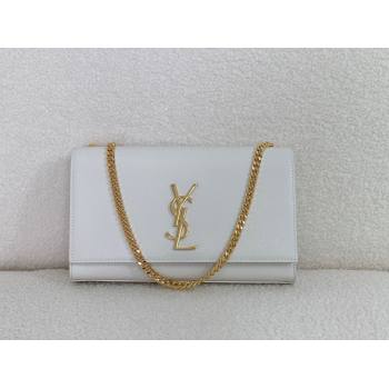 Saint Laurent Kate Medium Bag In grained leather white with gold hardware 2024(original quality) (bige-240416-03)