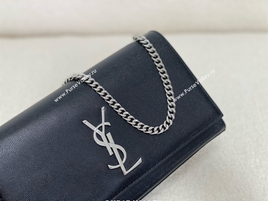 Saint Laurent Kate Medium Bag In sheepskin black with silver hardware 2024(original quality) (bige-240416-01)