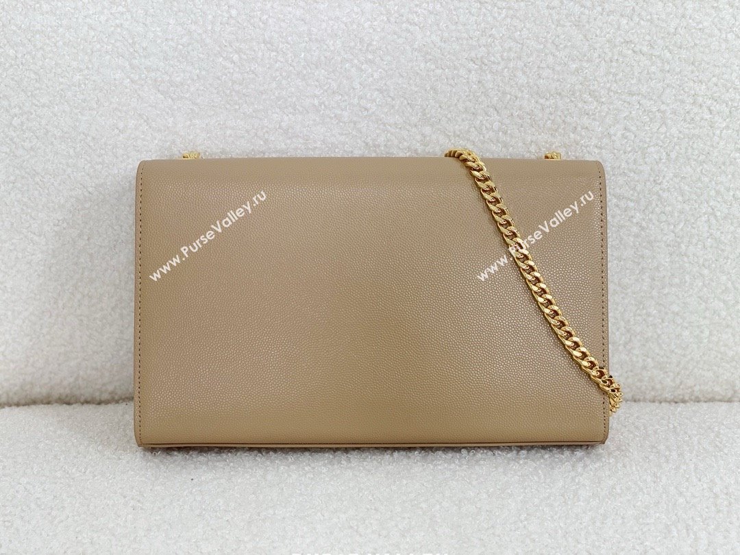 Saint Laurent Kate Medium Bag In grained leather nude with gold hardware 2024(original quality) (bige-240416-04)