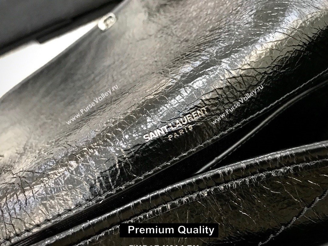 Saint Laurent Niki Baby Bag in Vintage Leather 533037 Black with black chain (yida-5819)