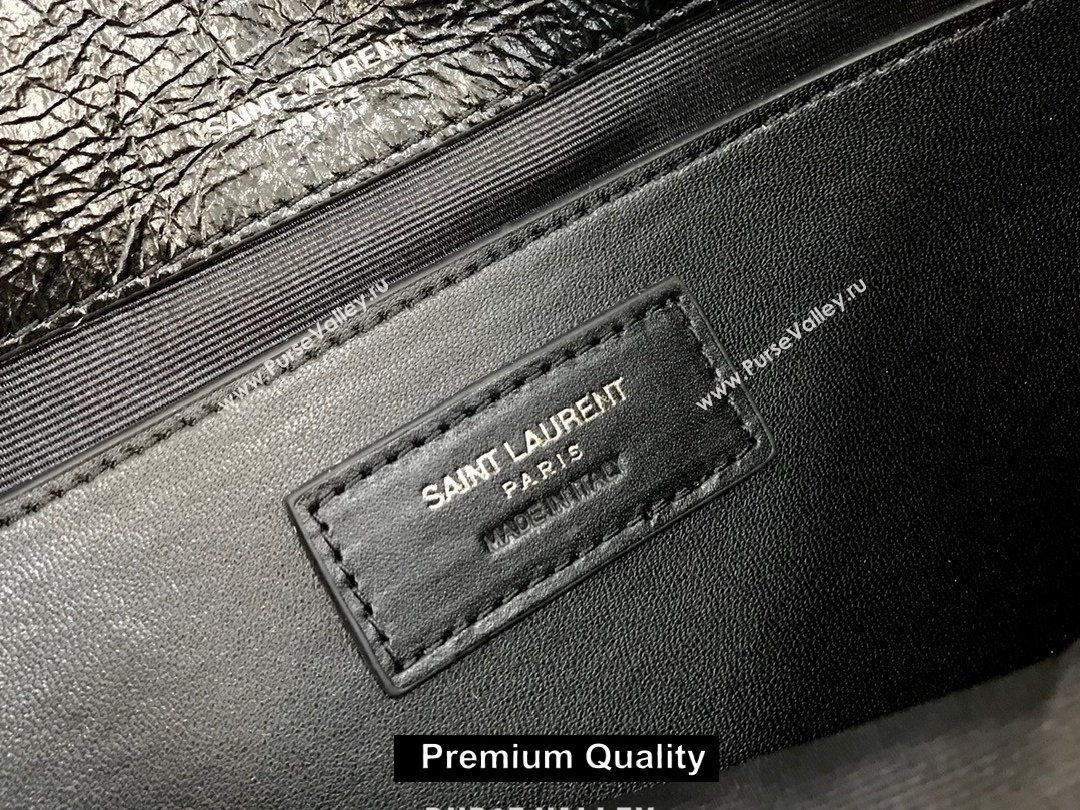 Saint Laurent Niki Baby Bag in Vintage Leather 533037 Black with black chain (yida-5819)