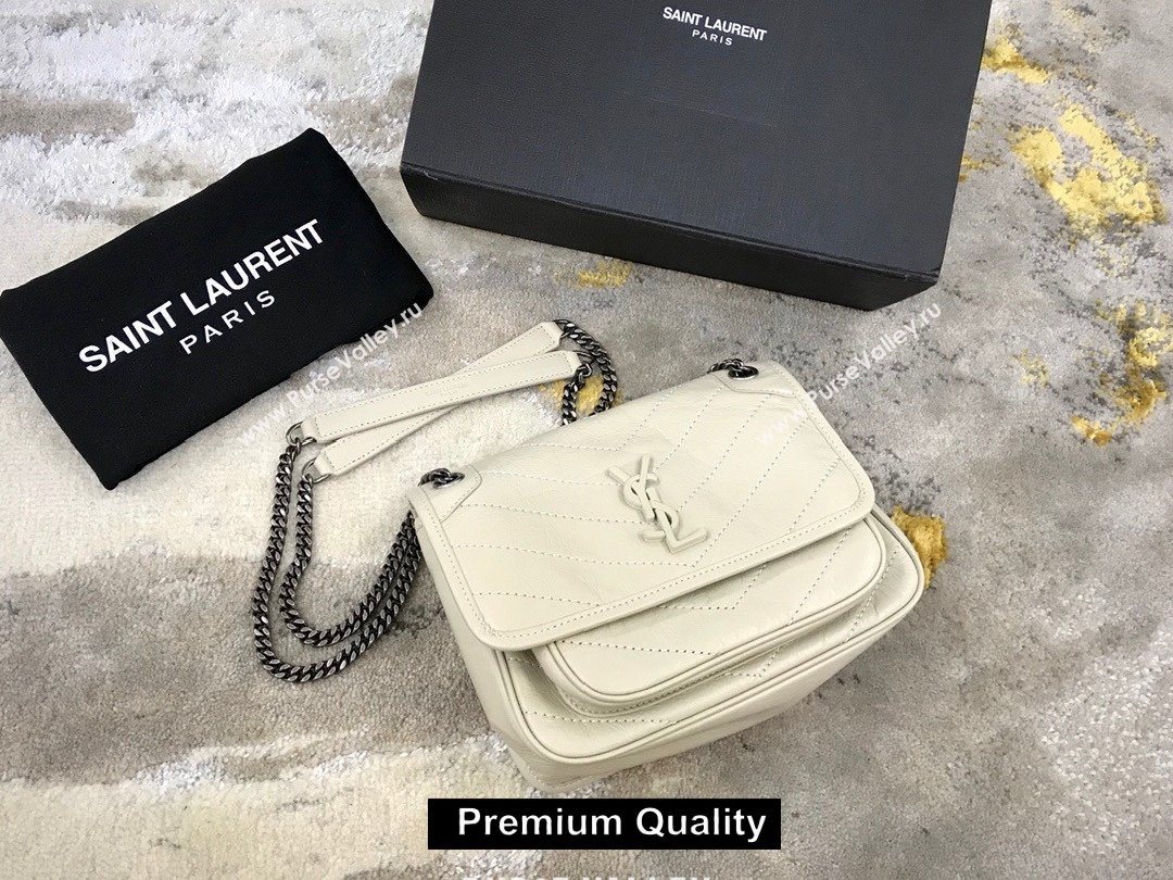 Saint Laurent Niki Baby Bag in Vintage Leather 533037 off white (yida-9375)