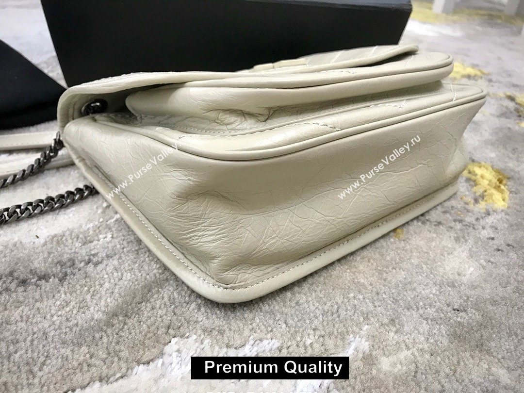 Saint Laurent Niki Baby Bag in Vintage Leather 533037 off white (yida-9375)