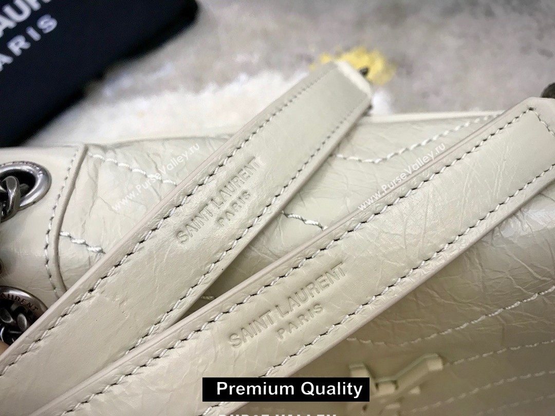 Saint Laurent Niki Baby Bag in Vintage Leather 533037 off white (yida-9375)