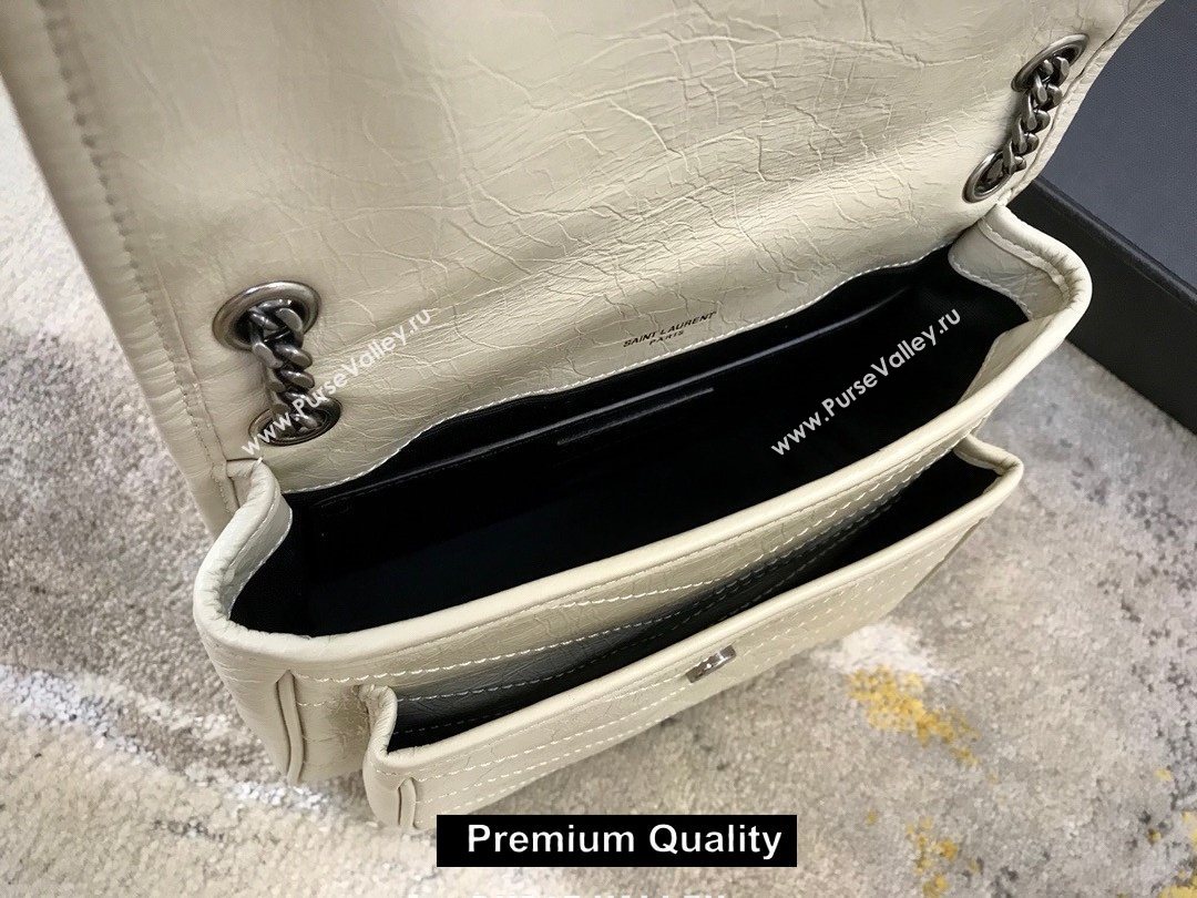 Saint Laurent Niki Baby Bag in Vintage Leather 533037 off white (yida-9375)