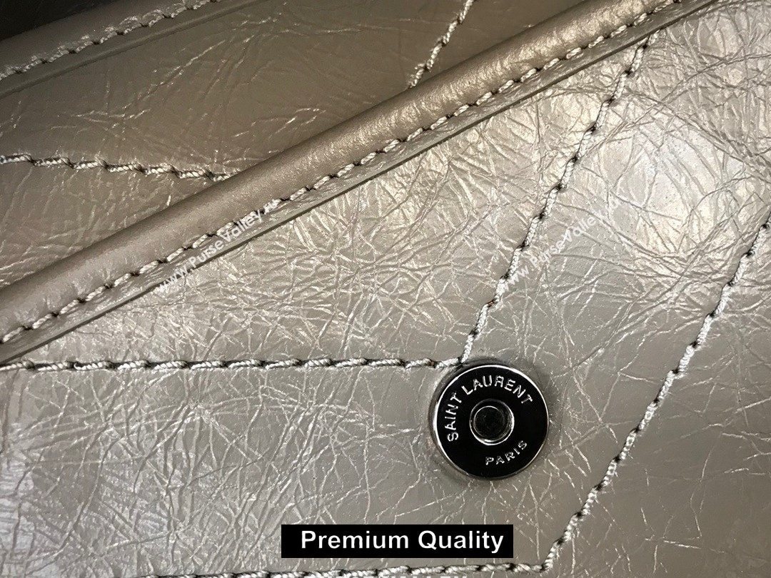 Saint Laurent Niki Baby Bag in Vintage Leather 533037 etain (yida-8710)