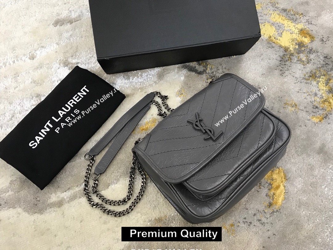 Saint Laurent Niki Baby Bag in Vintage Leather 533037 etoupe (yida-6317)