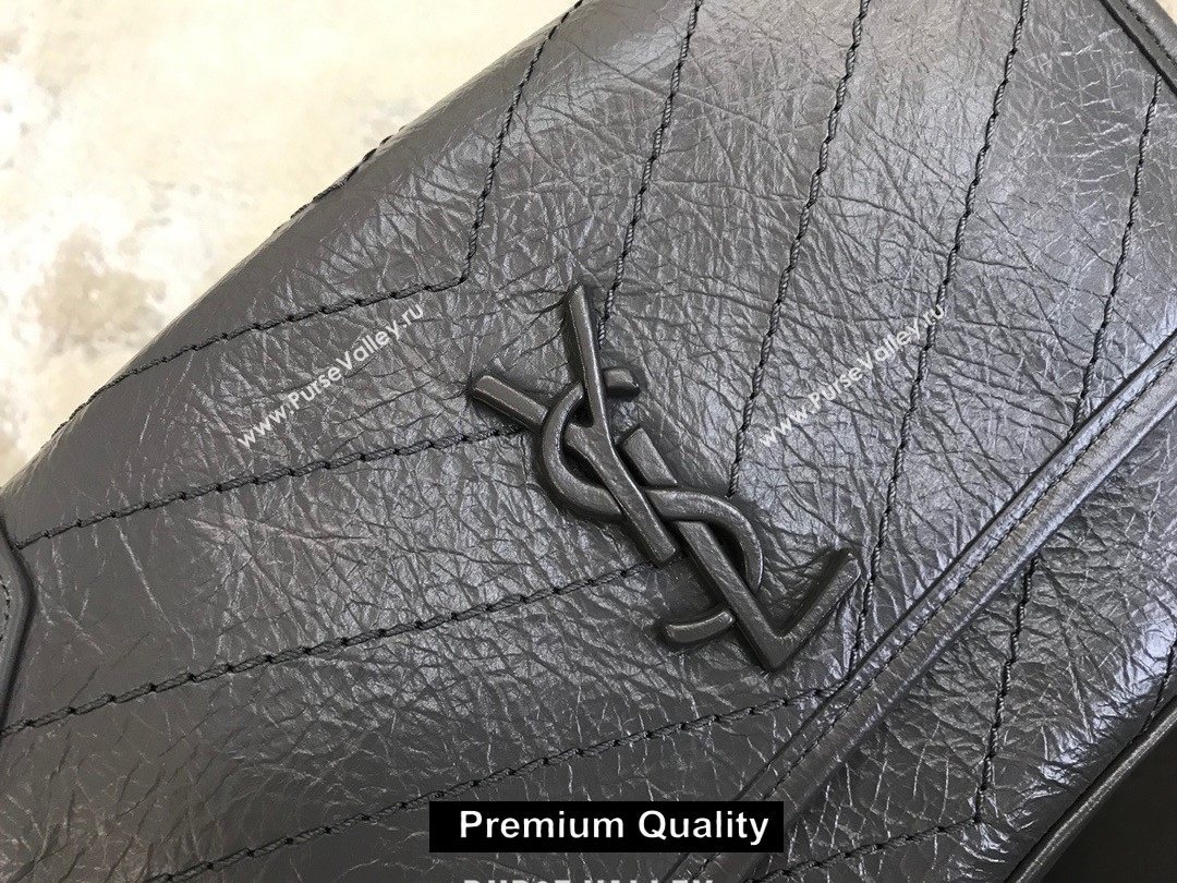 Saint Laurent Niki Baby Bag in Vintage Leather 533037 etoupe (yida-6317)