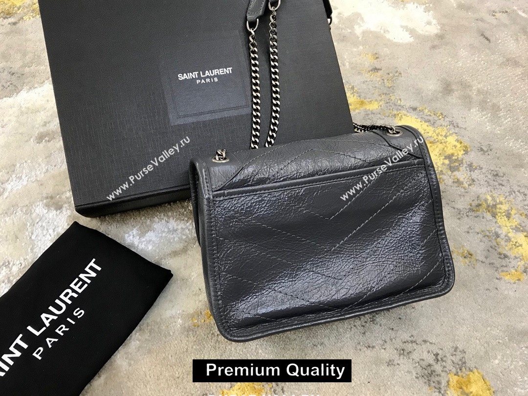 Saint Laurent Niki Baby Bag in Vintage Leather 533037  Ardoise (yida-6810)