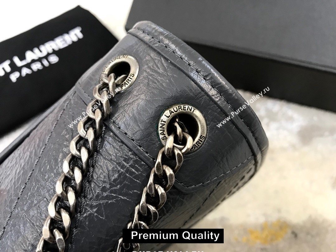 Saint Laurent Niki Baby Bag in Vintage Leather 533037  Ardoise (yida-6810)