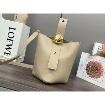 loewe mini Pebble Bucket bag in soft grained calfskin sand 2024 (xinyidai-240319-01)