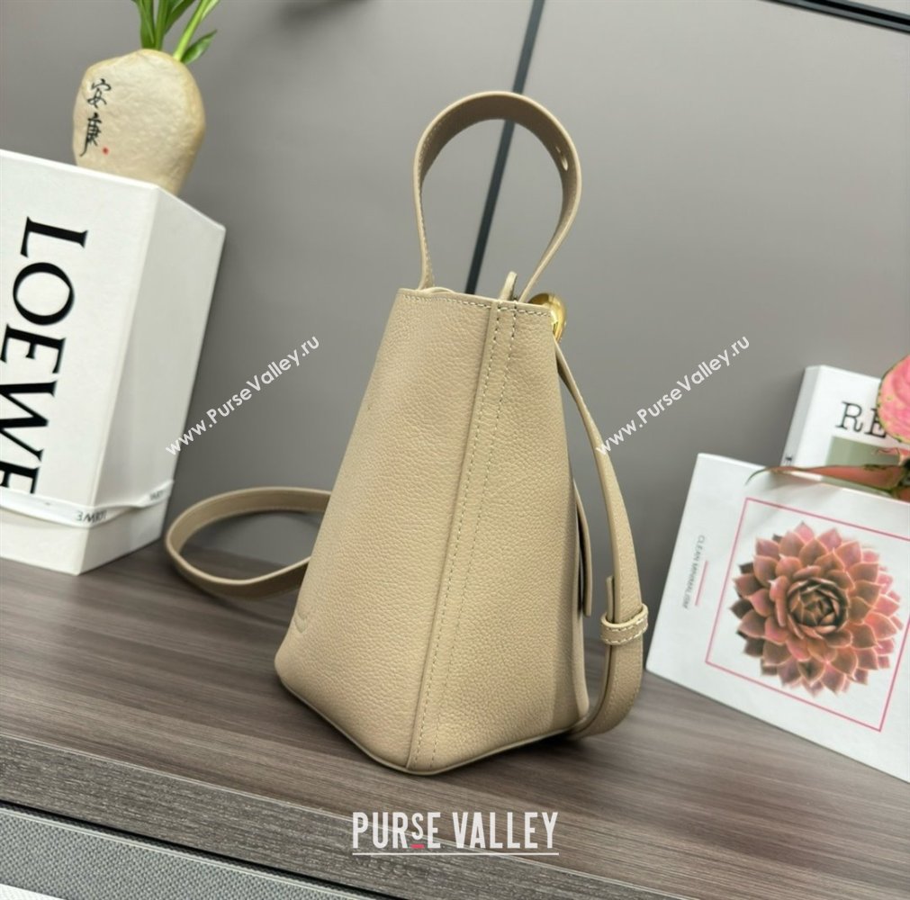 loewe mini Pebble Bucket bag in soft grained calfskin sand 2024 (xinyidai-240319-01)