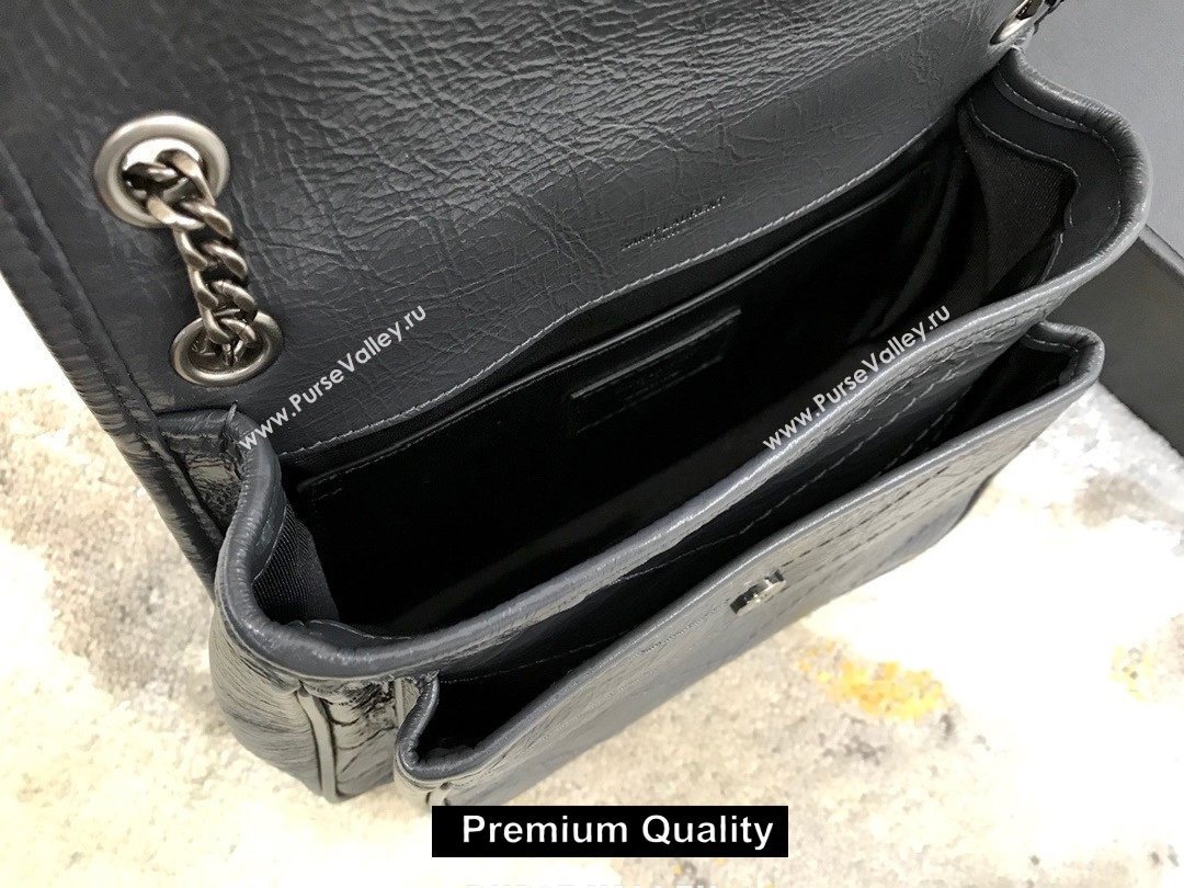 Saint Laurent Niki Baby Bag in Vintage Leather 533037  Ardoise (yida-6810)
