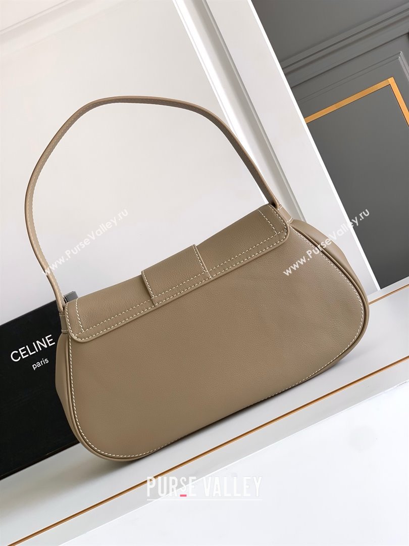 Celine MEDIUM POLLY BAG in SUPPLE CALFSKIN ETOUPE 2024 (SHANGPIN-240416-13)