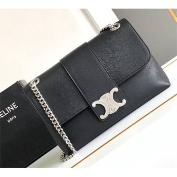 Celine Medium Victoire Bag in SUPPLE CALFSKIN Black/SILVER 2024 (SHANGPIN-240416-02)