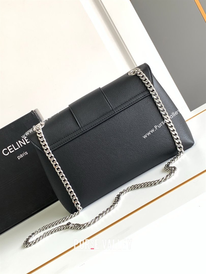 Celine Medium Victoire Bag in SUPPLE CALFSKIN Black/SILVER 2024 (SHANGPIN-240416-02)