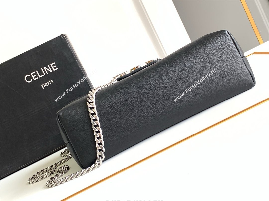 Celine Medium Victoire Bag in SUPPLE CALFSKIN Black/SILVER 2024 (SHANGPIN-240416-02)