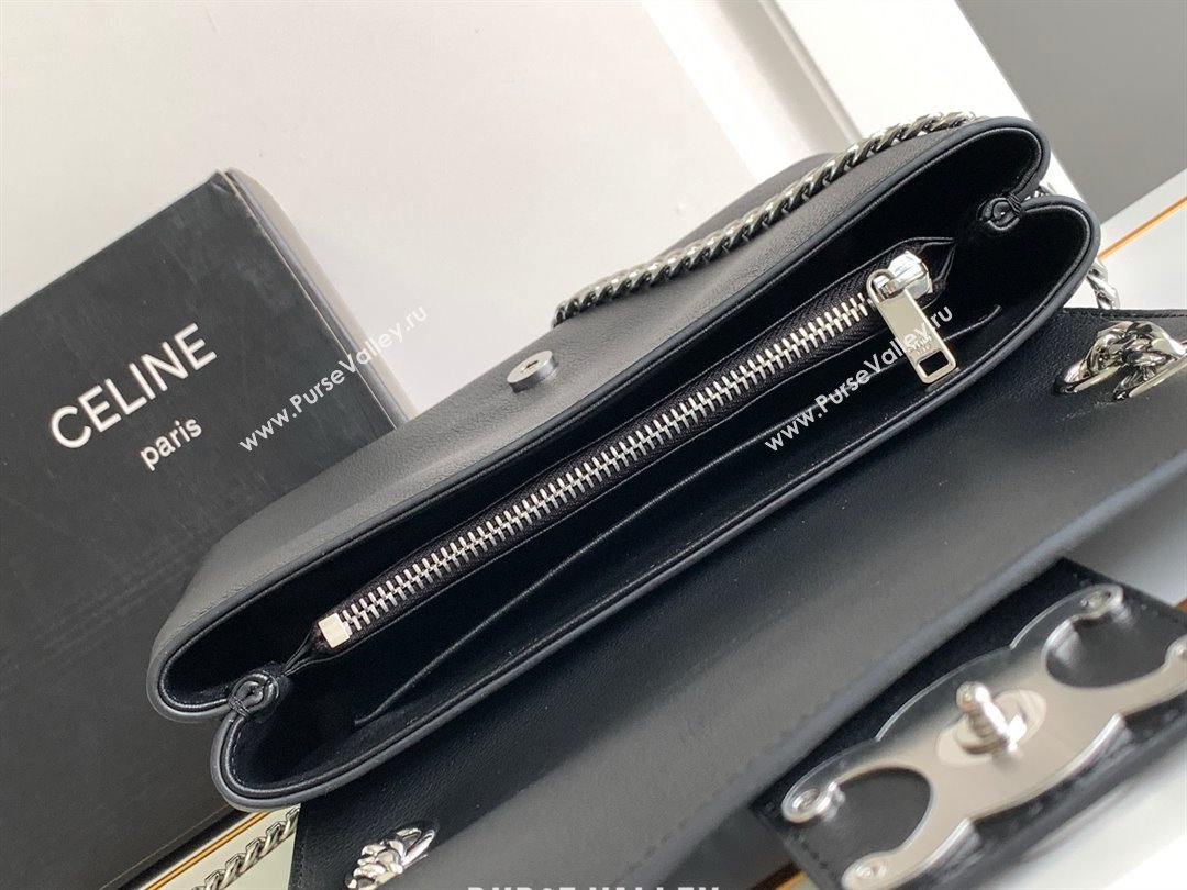 Celine Medium Victoire Bag in SUPPLE CALFSKIN Black/SILVER 2024 (SHANGPIN-240416-02)