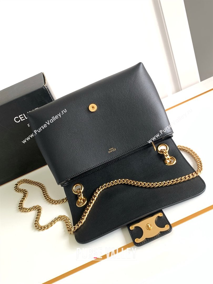 Celine Medium Victoire Bag in SUPPLE CALFSKIN Black/GOLD 2024 (SHANGPIN-240416-03)