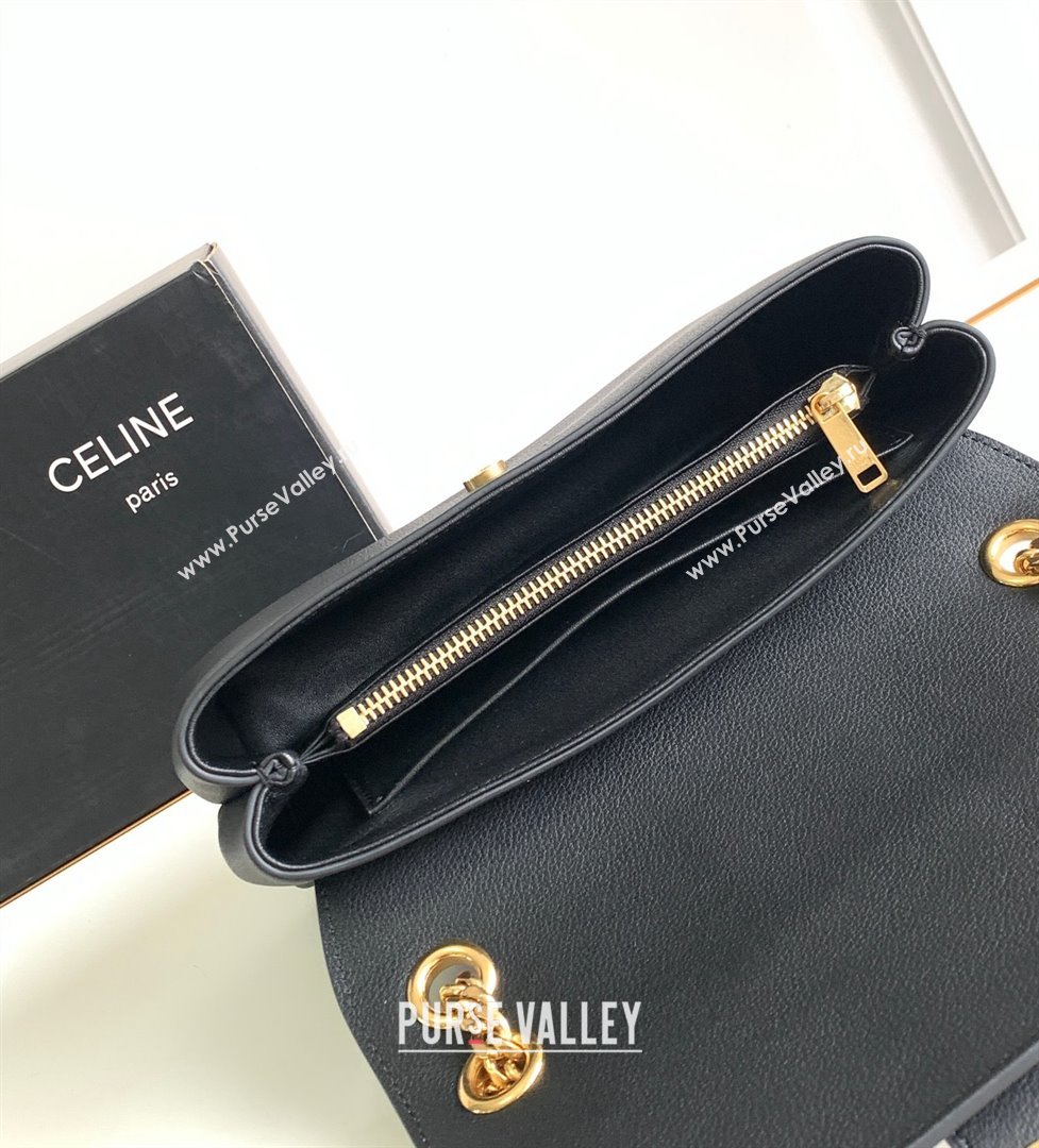 Celine Medium Victoire Bag in SUPPLE CALFSKIN Black/GOLD 2024 (SHANGPIN-240416-03)