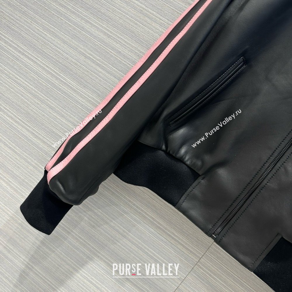 Celine tracksuit jacket in soft lambskin Black / Pink 2024 (QIQI-240325-01)