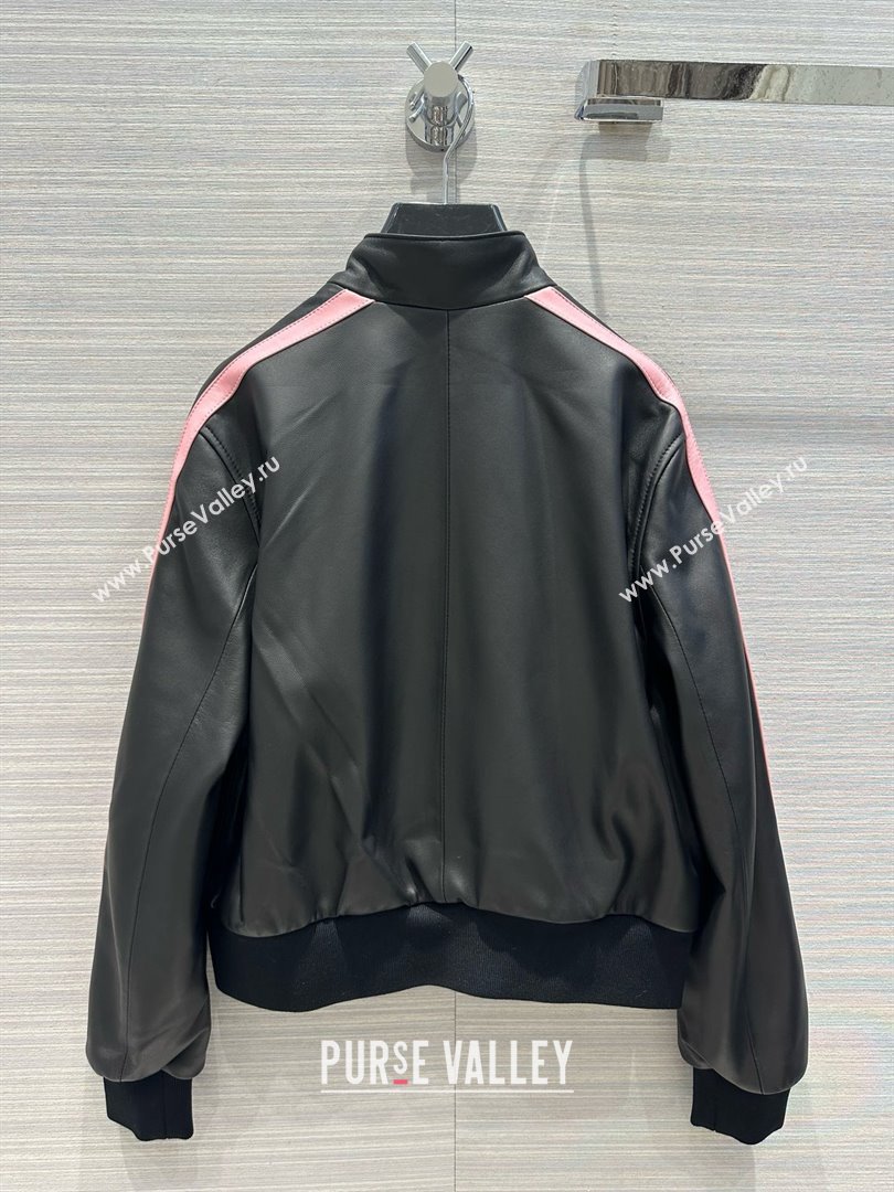 Celine tracksuit jacket in soft lambskin Black / Pink 2024 (QIQI-240325-01)