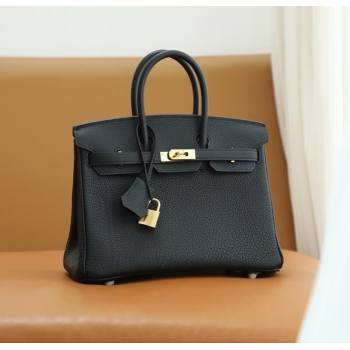 Hermes Birkin 25/30 In Original togo Leather black with Gold Hardware (Full Handmade) (ayan-240318-01)