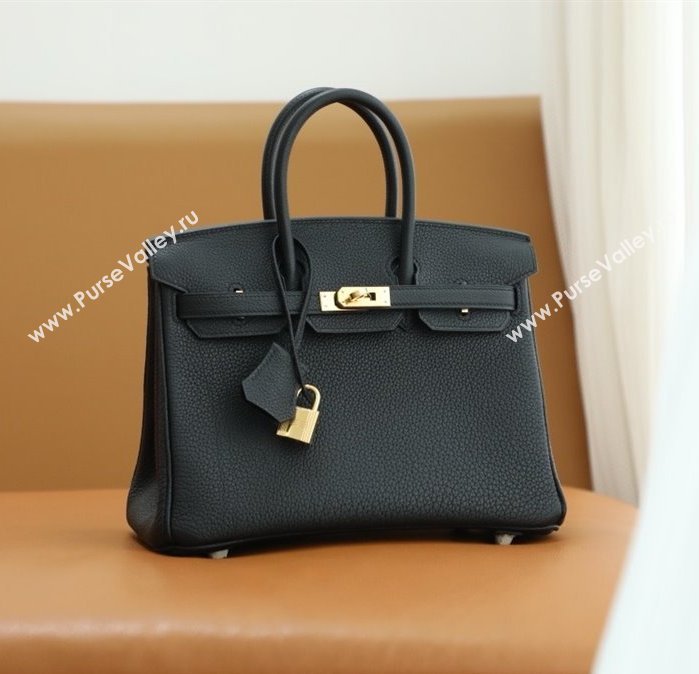 Hermes Birkin 25/30 In Original togo Leather black with Gold Hardware (Full Handmade) (ayan-240318-01)