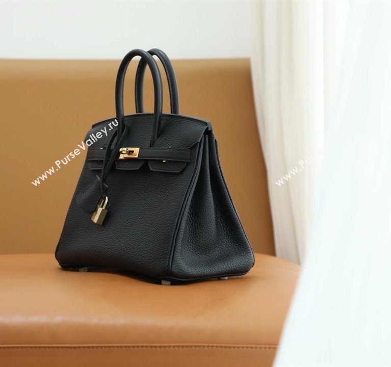 Hermes Birkin 25/30 In Original togo Leather black with Gold Hardware (Full Handmade) (ayan-240318-01)