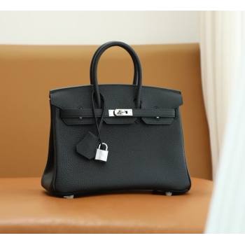 Hermes Birkin 25/30 In Original togo Leather black with silver Hardware (Full Handmade) (ayan-240318-02)