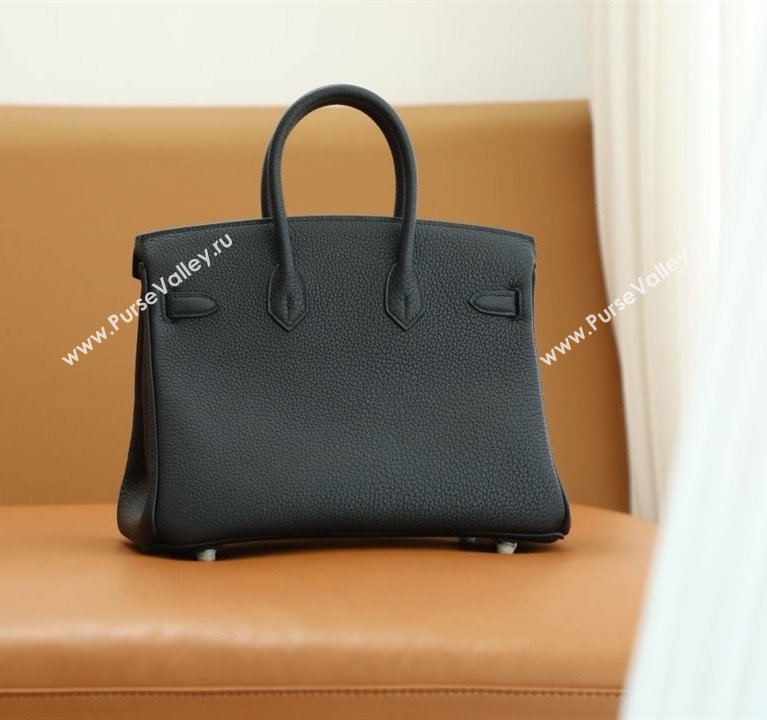 Hermes Birkin 25/30 In Original togo Leather black with silver Hardware (Full Handmade) (ayan-240318-02)