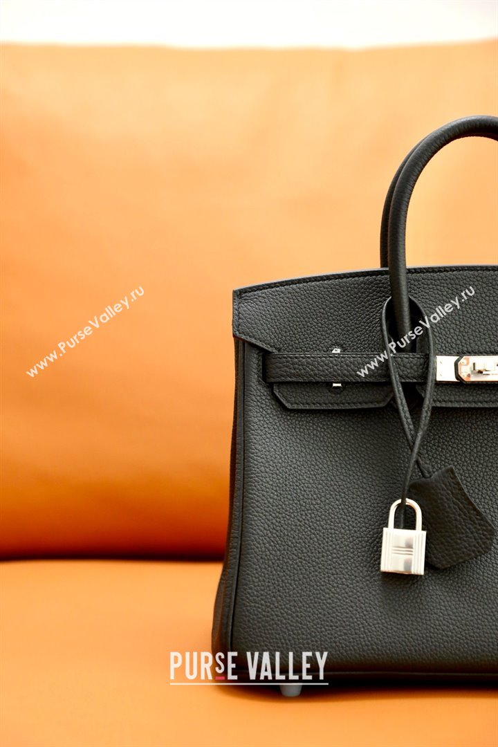 Hermes Birkin 25/30 In Original togo Leather black with silver Hardware (Full Handmade) (ayan-240318-02)