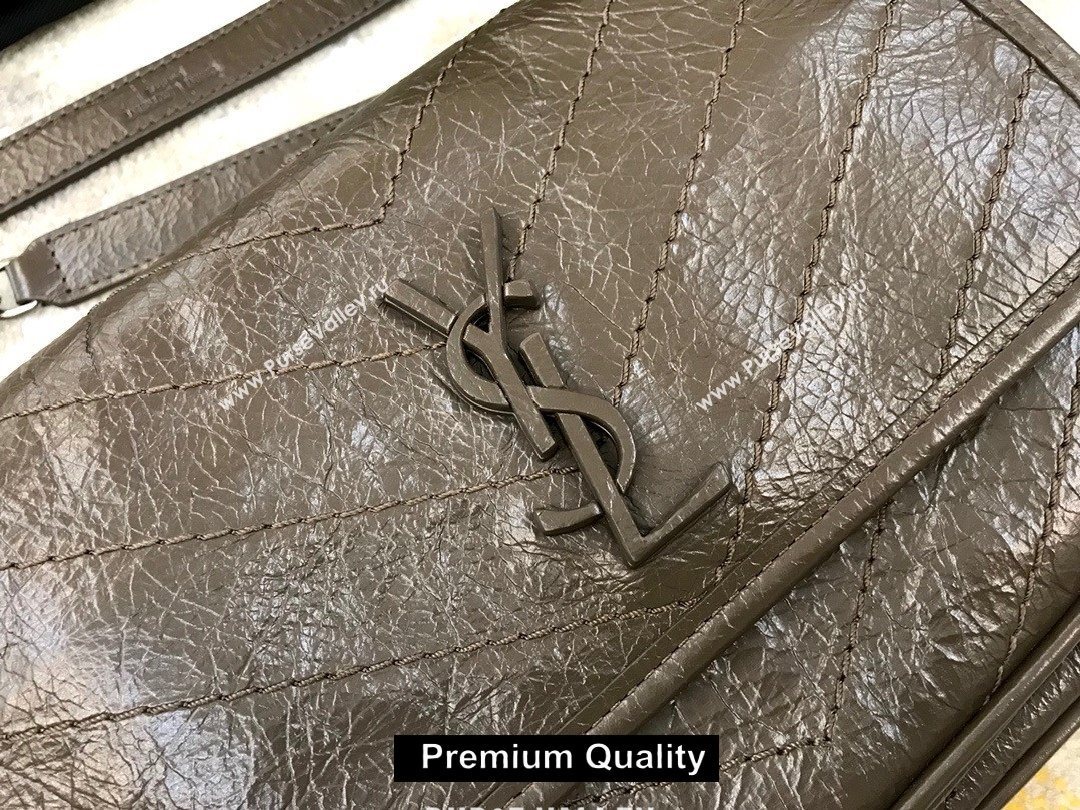 Saint Laurent Niki Baby Bag in Vintage Leather 533037 elephant gray (yida-9141)